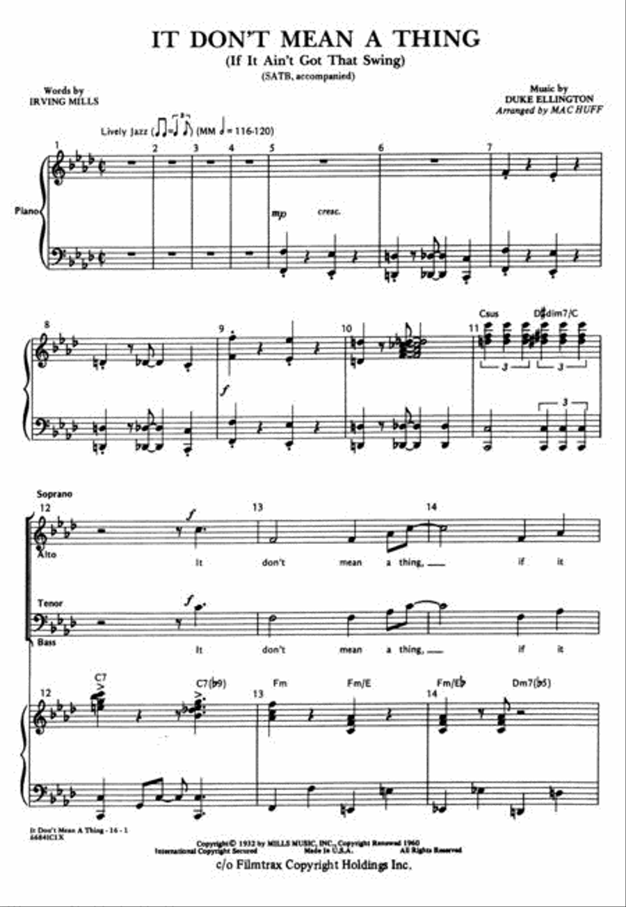 It Dont Mean A Thing (If It Aint Got That Swing) 4-Part scores gallery preview page 2