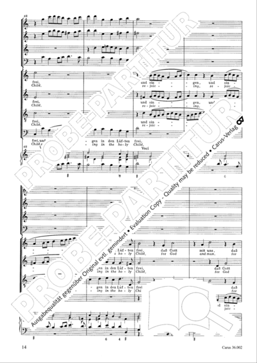 The newly born child (Das neugeborne Kindelein) 4-Part scores gallery preview page 15