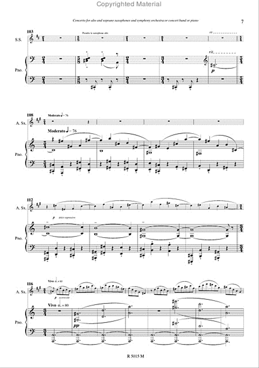 Concerto pour saxophone Piano Accompaniment scores gallery preview page 8