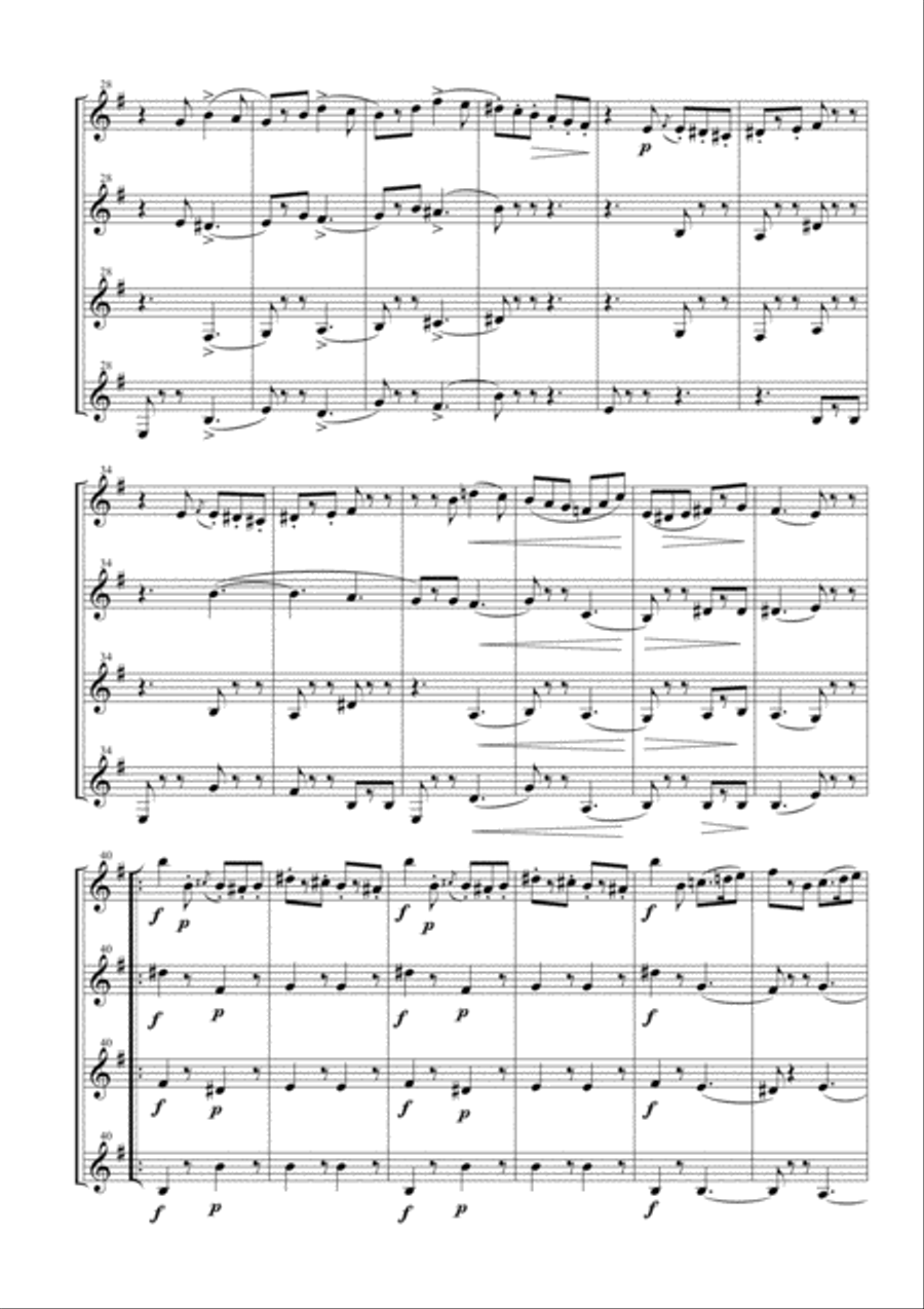 Funeral March of a Marionette for Clarinet Quartet Clarinet Quartet scores gallery preview page 3