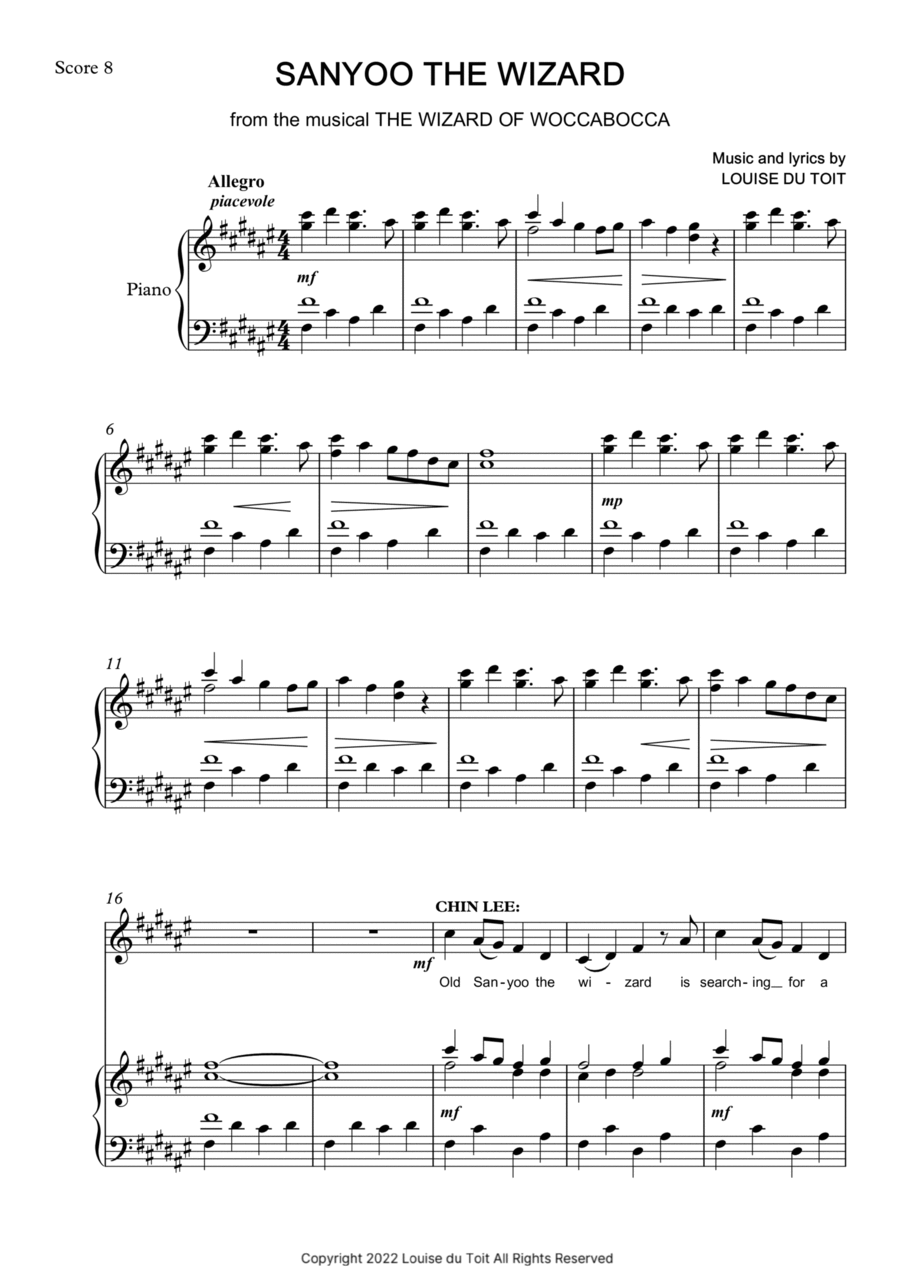 The Witch of Woccabocca - Sanyoo the Wizard Voice scores gallery preview page 1
