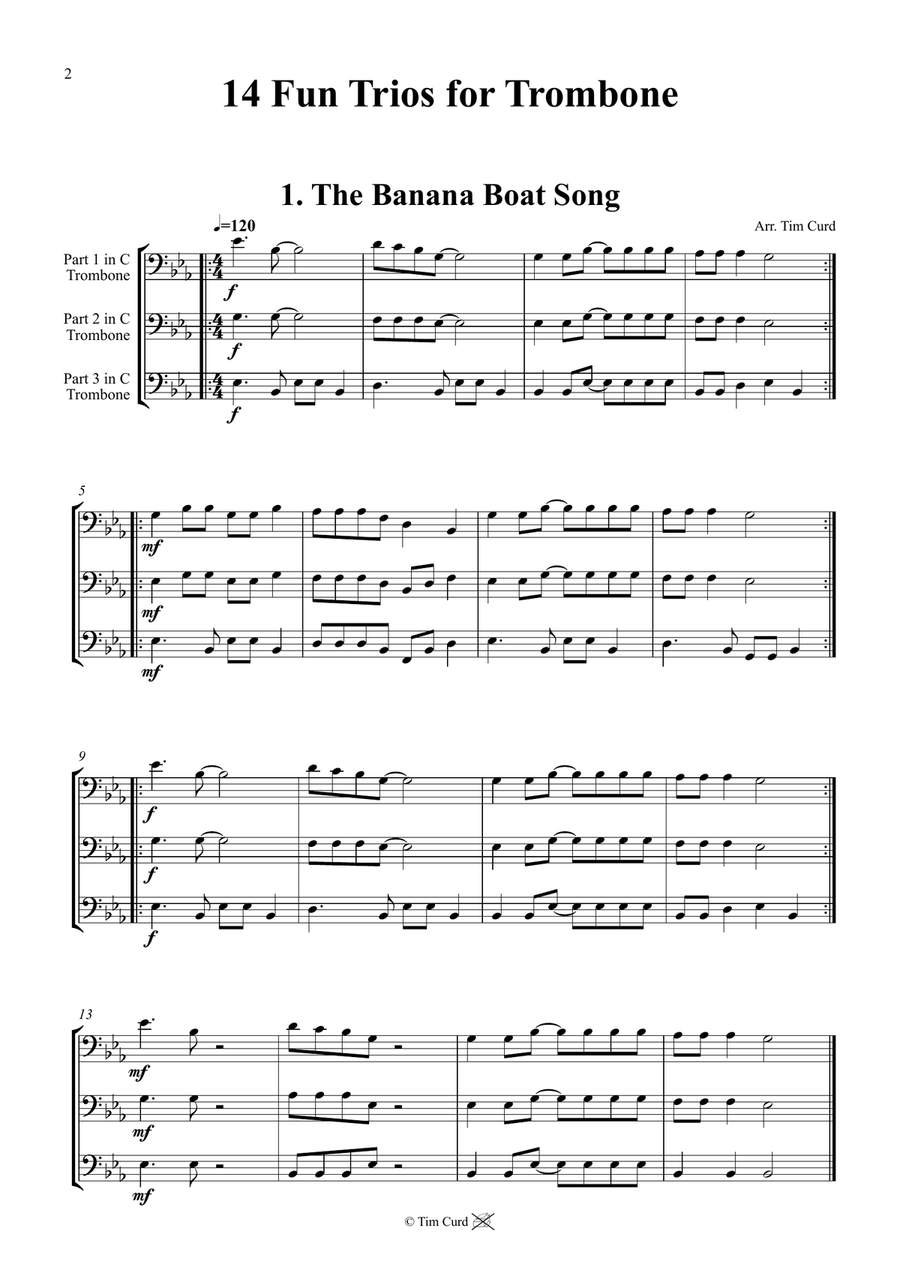 14 Fun Trios For Trombone Trombone Trio scores gallery preview page 2