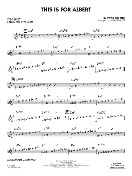 This Is For Albert (arr. Mark Taylor) - C Solo Sheet