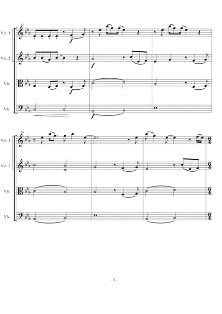 You're Beautiful String Quartet scores gallery preview page 3