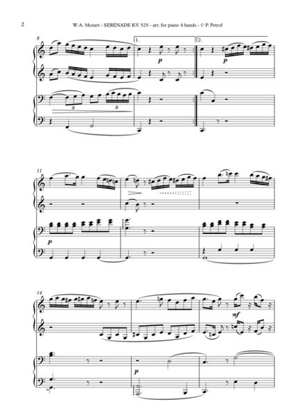 W. A. Mozart - Serenade KV. 525 ''Eine kleine Nachtmusik'' for piano 4 hands - II. mov. image number null