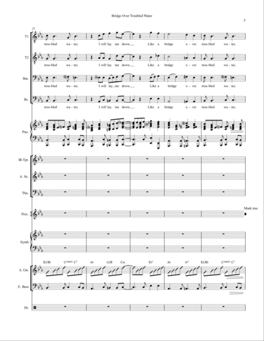 Bridge Over Troubled Water Large Ensemble scores gallery preview page 5
