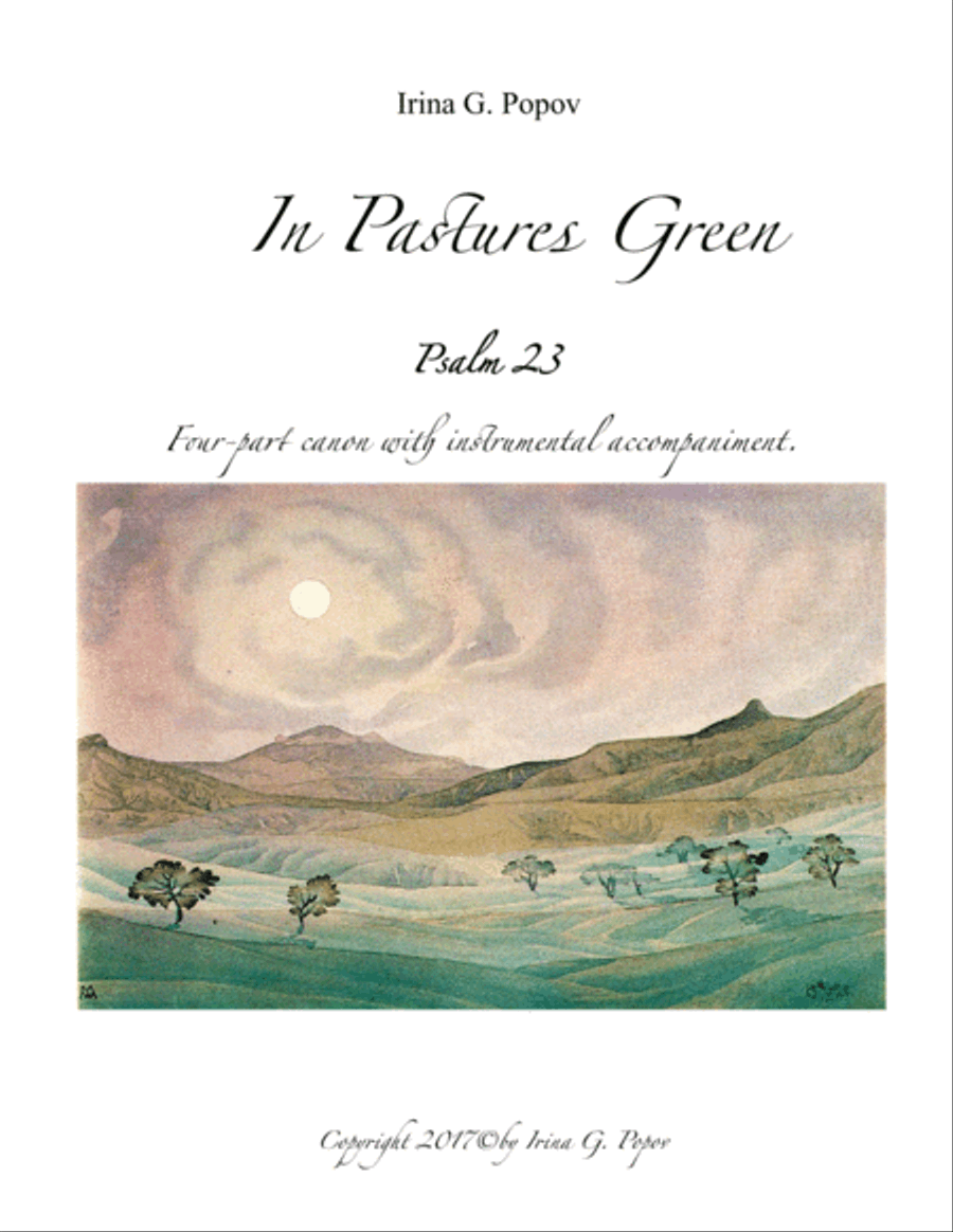 In Pastures Green. Psalm 23. A Cappella scores gallery preview page 1