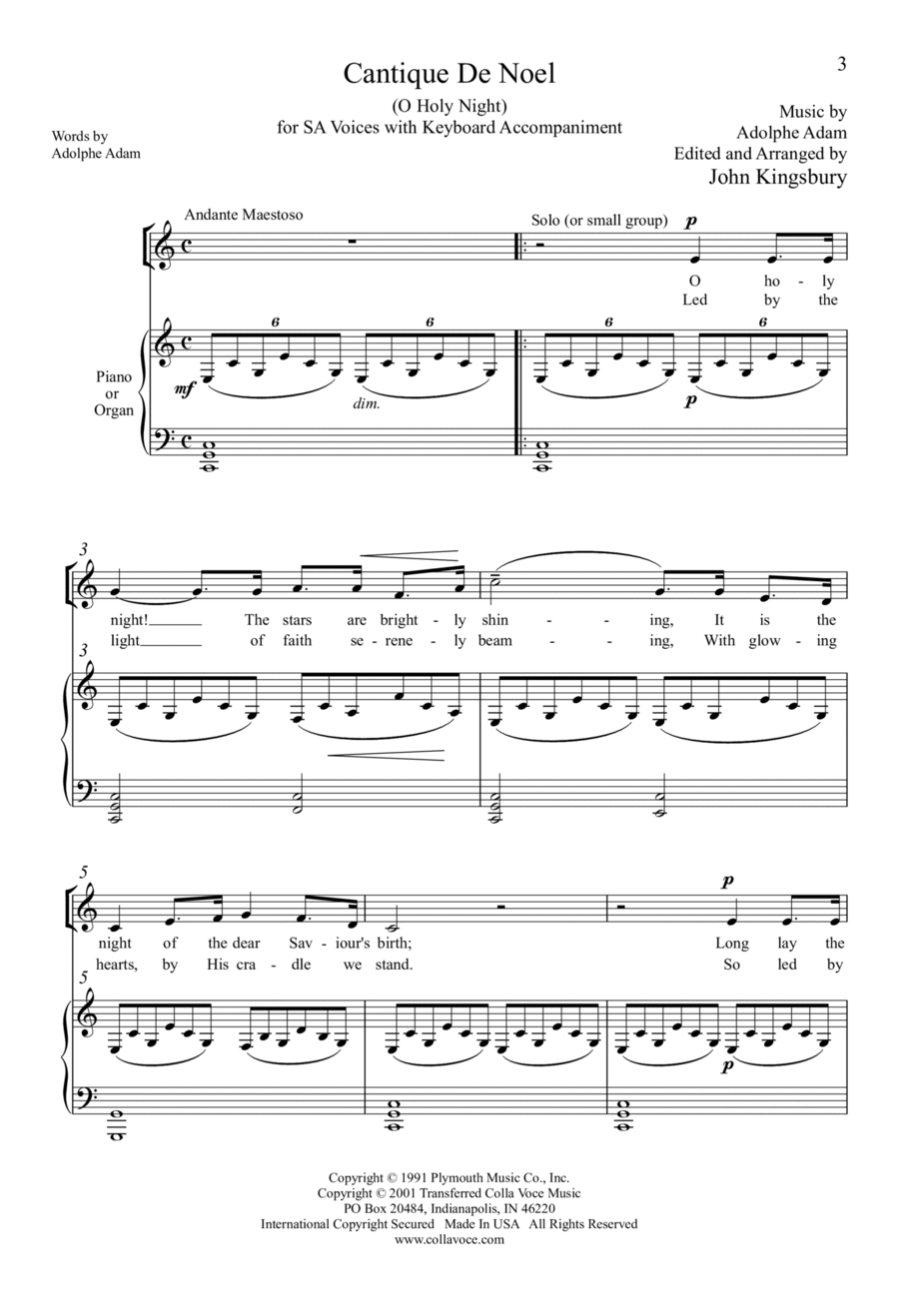 O Holy Night O Holy Night SA scores gallery preview page 1