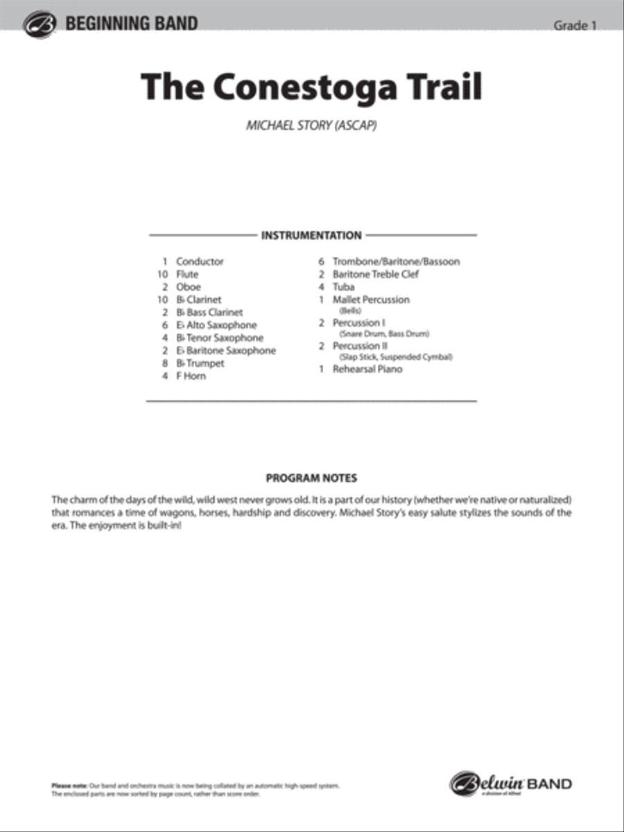 The Conestoga Trail Concert Band scores gallery preview page 2