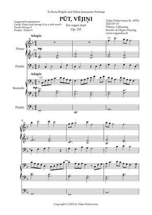 Pūt, vējiņi, Op. 235 (Organ Duet) by Vidas Pinkevicius