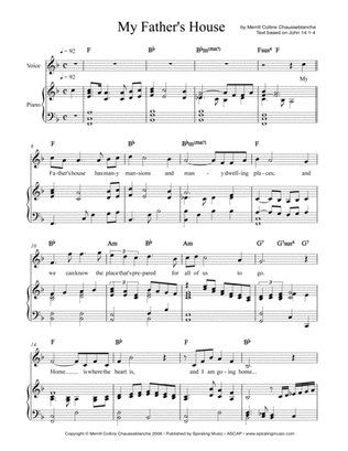 My Father's House ~ Piano Vocal Score in F