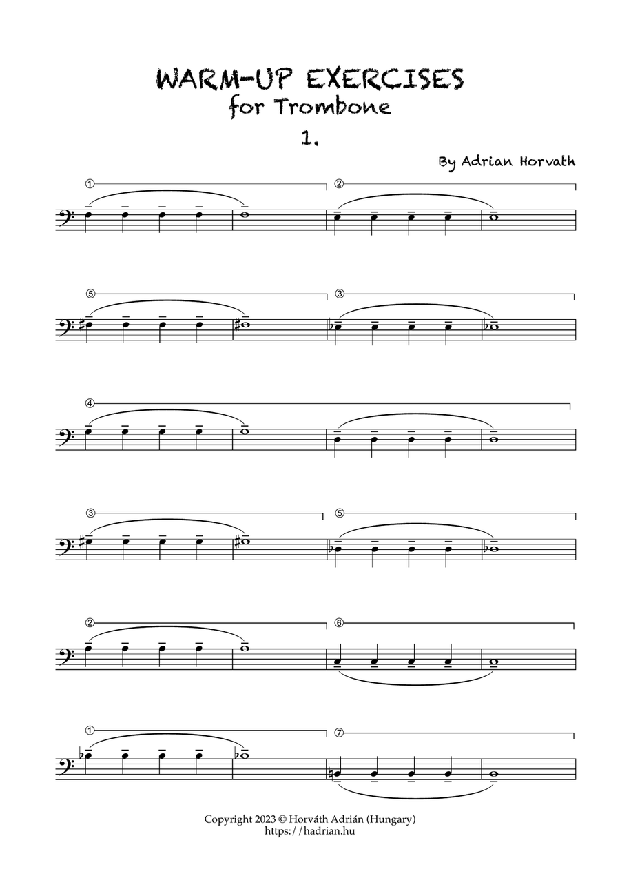 Warm-up Exercises for Trombone Trombone scores gallery preview page 4