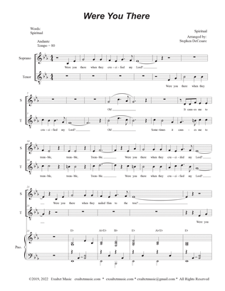 Were You There (2-part choir - (Soprano and Tenor) (Easy Choir Version)