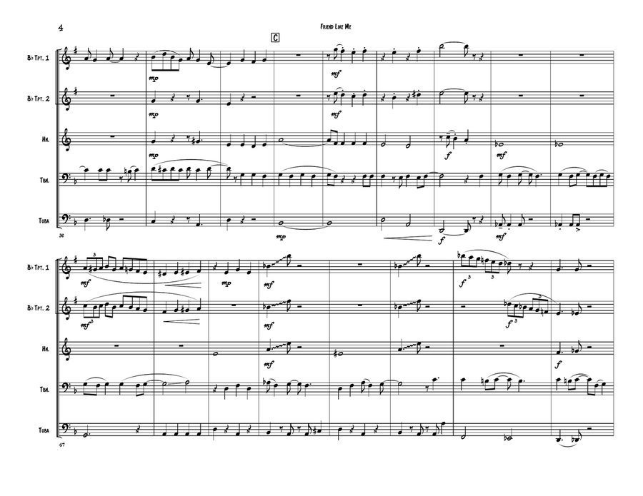 Friend Like Me Brass Ensemble scores gallery preview page 4