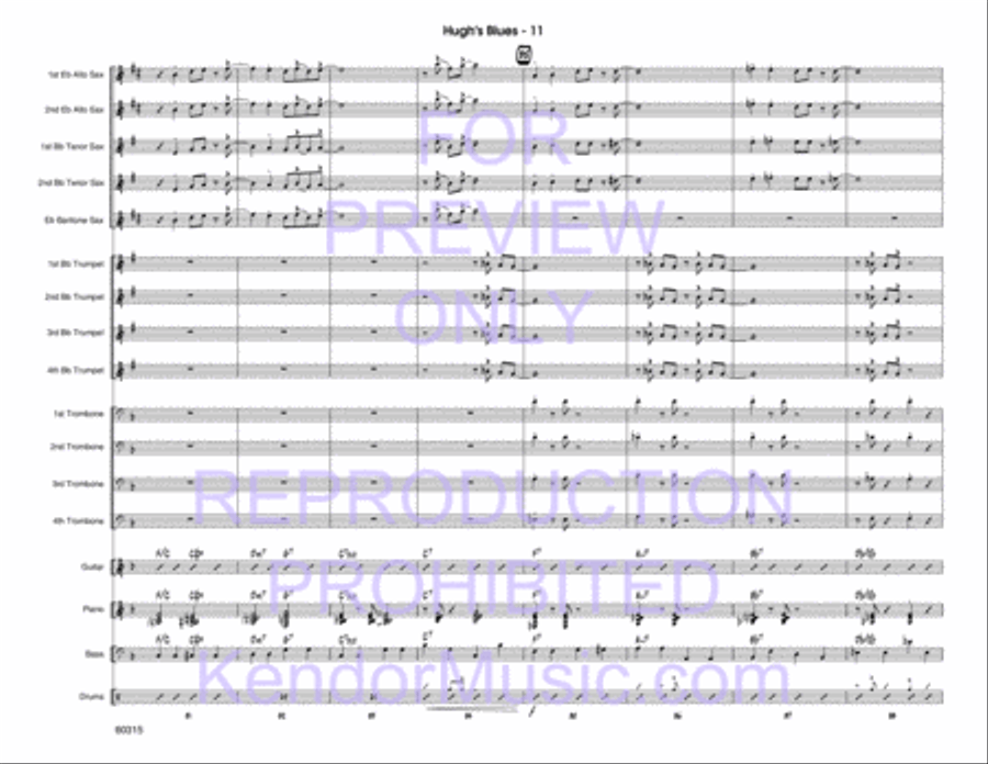 Hugh's Blues Hugh's Blues Jazz Ensemble scores gallery preview page 12