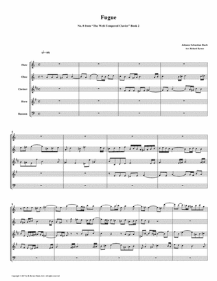 Fugue 08 from Well-Tempered Clavier, Book 2 (Woodwind Quintet)