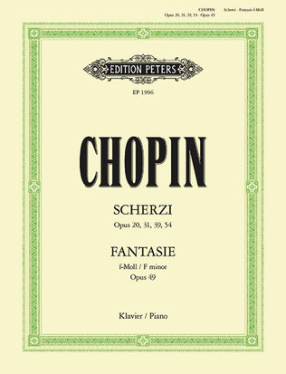 Book cover for Scherzos and Fantaisie in F minor for Piano