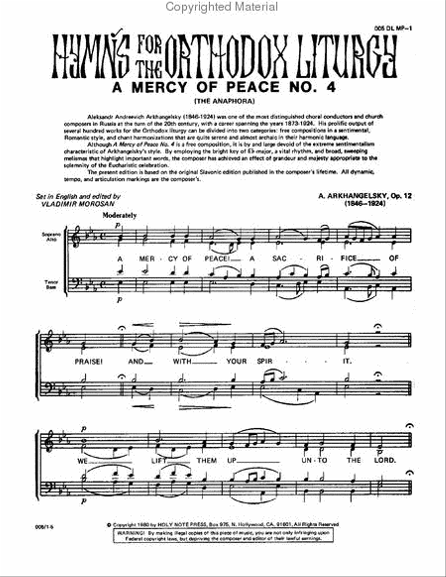 A Mercy of Peace (No. 4) 4-Part scores gallery preview page 2