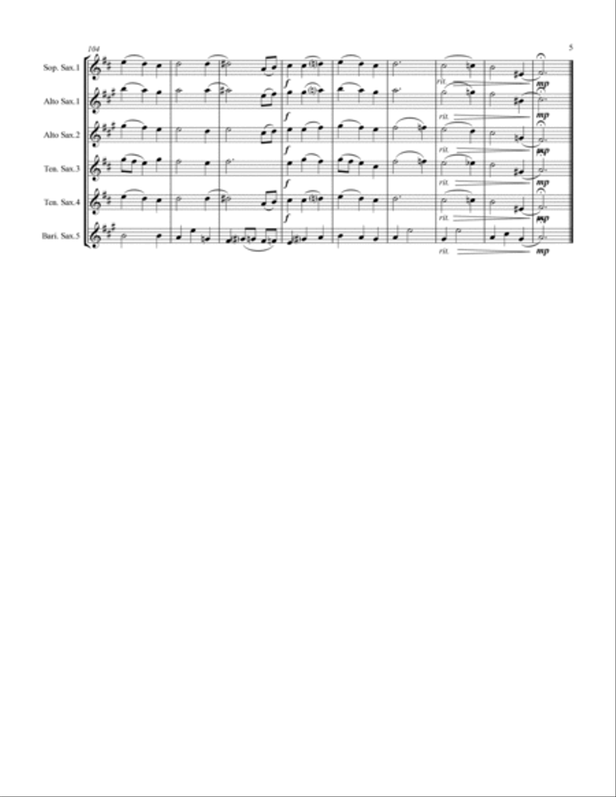 Silver Bells Saxophone Quintet scores gallery preview page 6