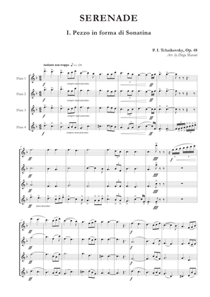 Book cover for Serenade Op. 48 for Flute Quartet