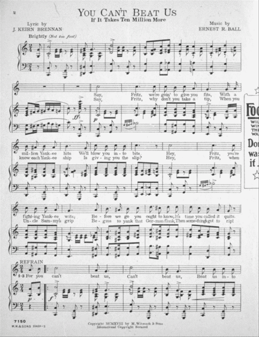 You Can't Beat Us (If It Takes Ten Million More). March Song 3-Part scores gallery preview page 2