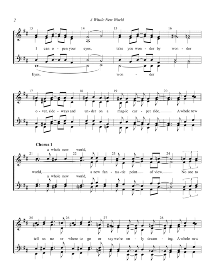 A Whole New World A Whole New World SSAA scores gallery preview page 2