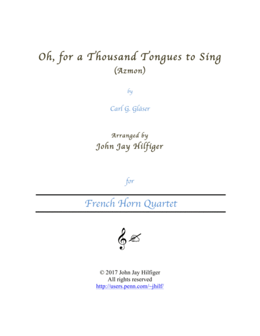 Oh, For a Thousand Tongues to Sing (Horn Quartet) image number null