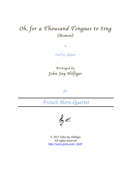 Oh, For a Thousand Tongues to Sing (Horn Quartet) image number null