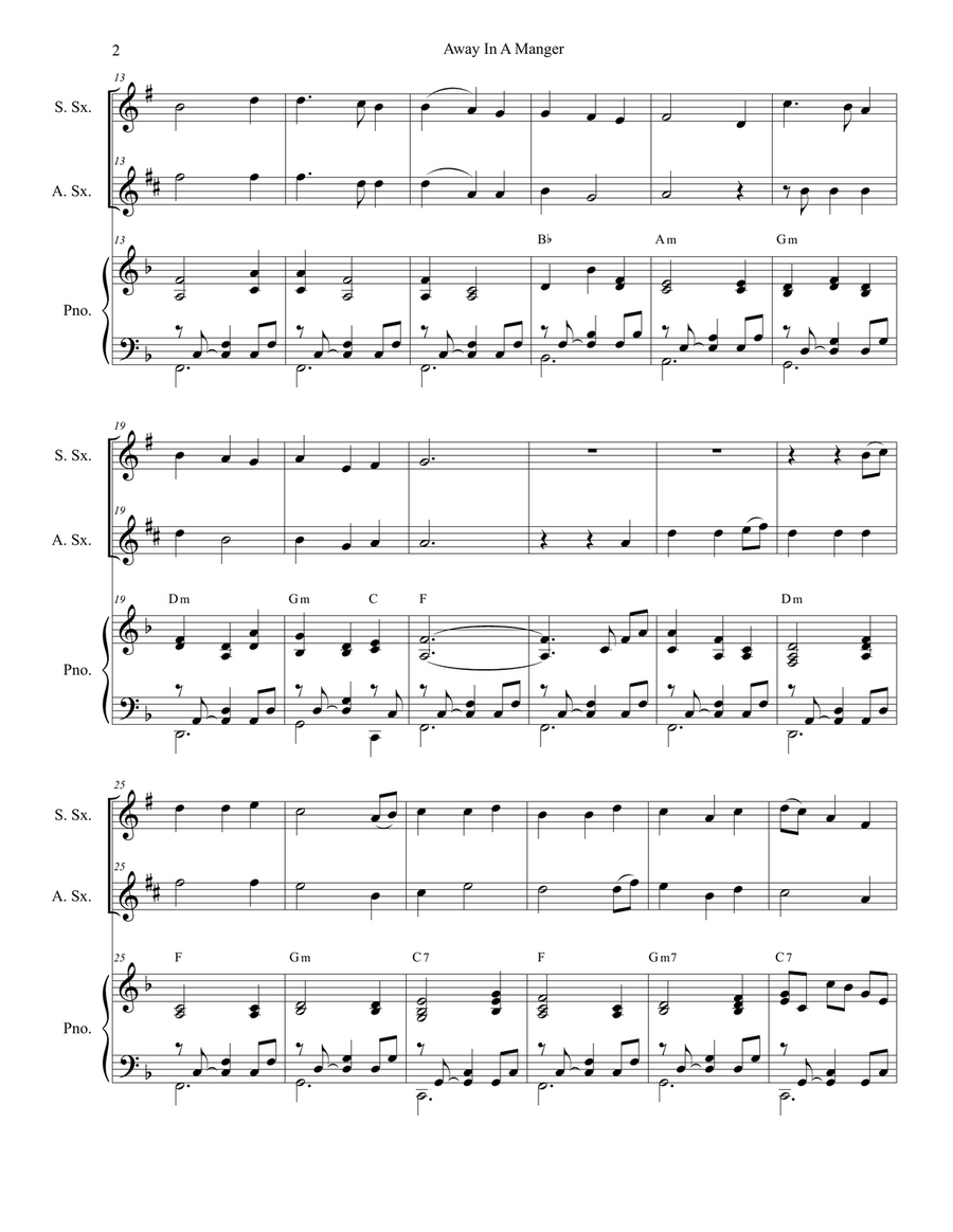 Duets for Soprano and Alto Saxophone for Christmas (Volume 1) Woodwind Duet scores gallery preview page 3