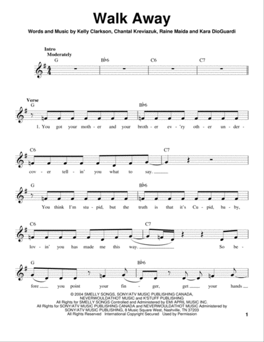 Walk Away Walk Away Voice scores gallery preview page 1