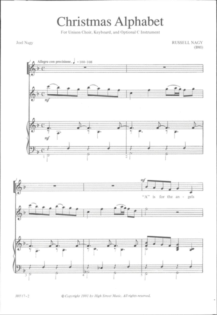 Christmas Alphabet Christmas Alphabet Unison Choir scores gallery preview page 2