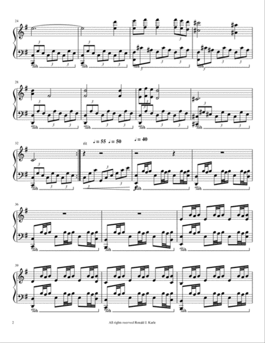 Nocturne #71 by Ronald J. Karle Piano Method scores gallery preview page 3