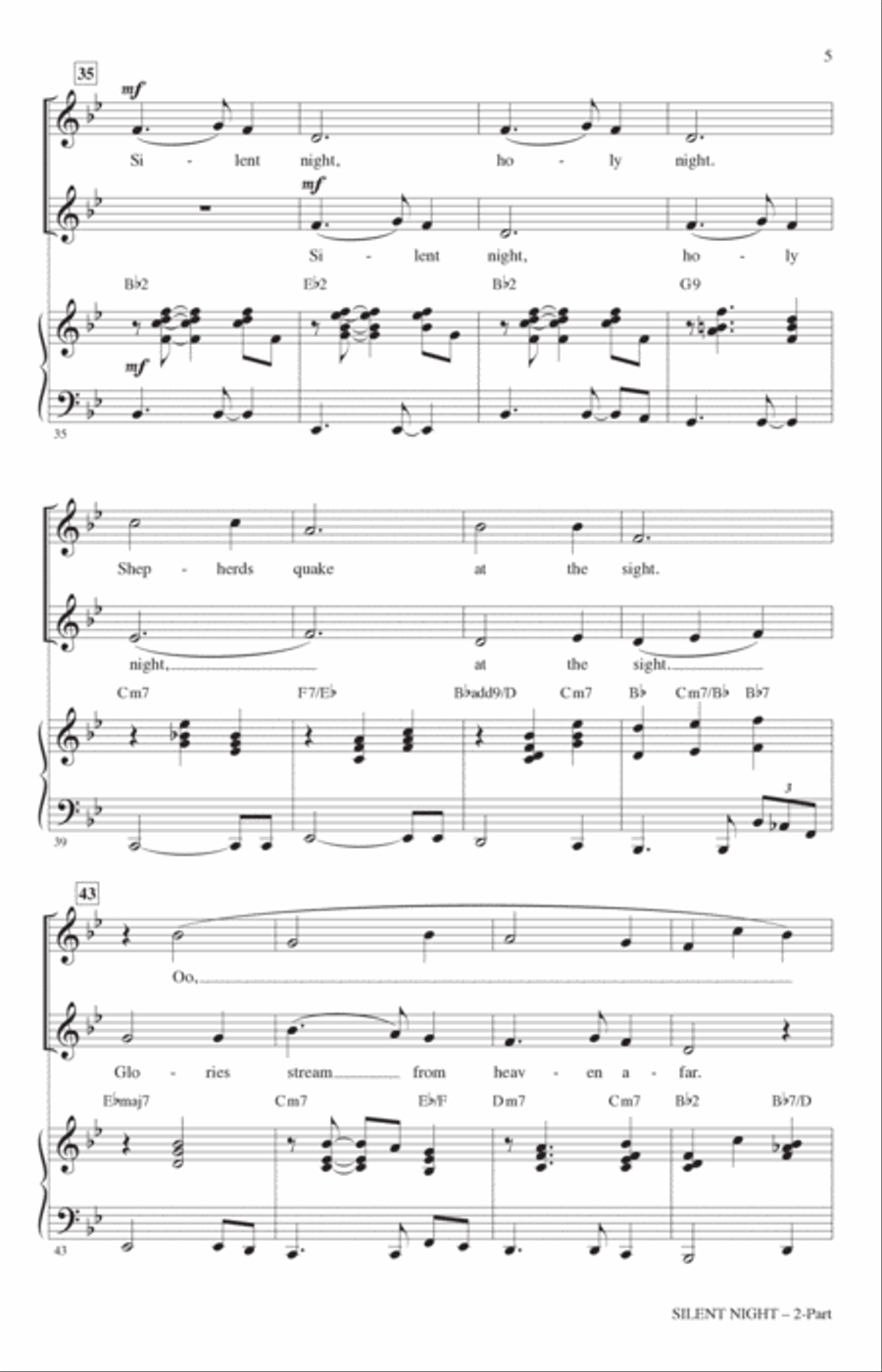 Silent Night (arr. Mac Huff) 2-Part scores gallery preview page 4
