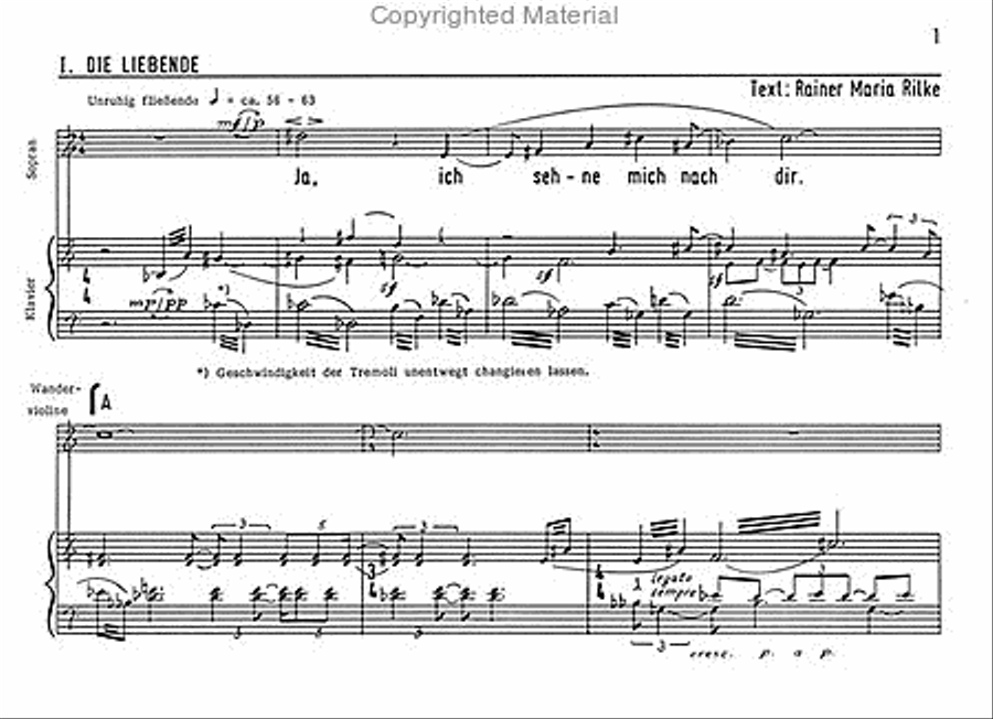 EINMAL und andere Liebesgesänge für Sopran, Wandervioline und Klavier (1992/93) Violin Solo scores gallery preview page 2