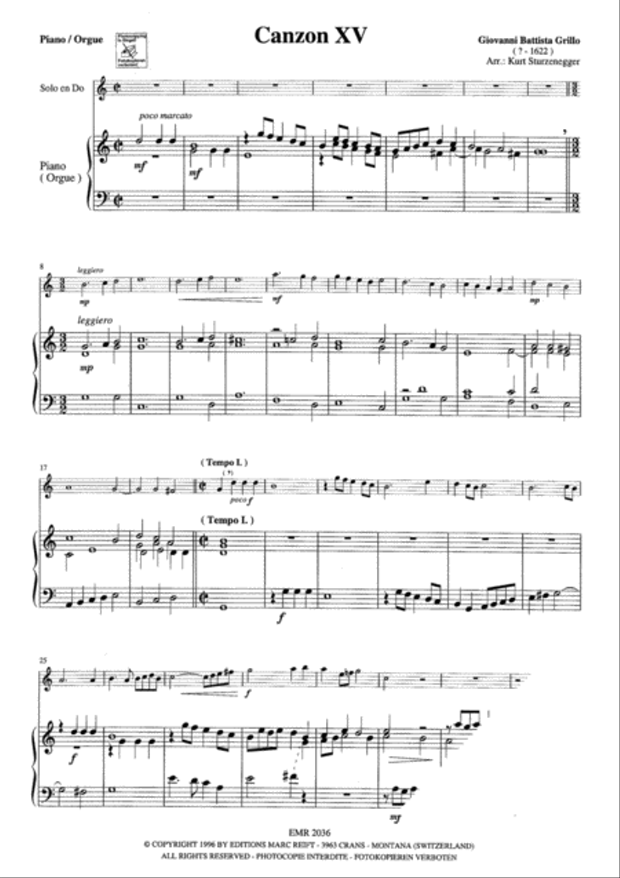 Canzon XV Canzon XV Organ scores gallery preview page 3