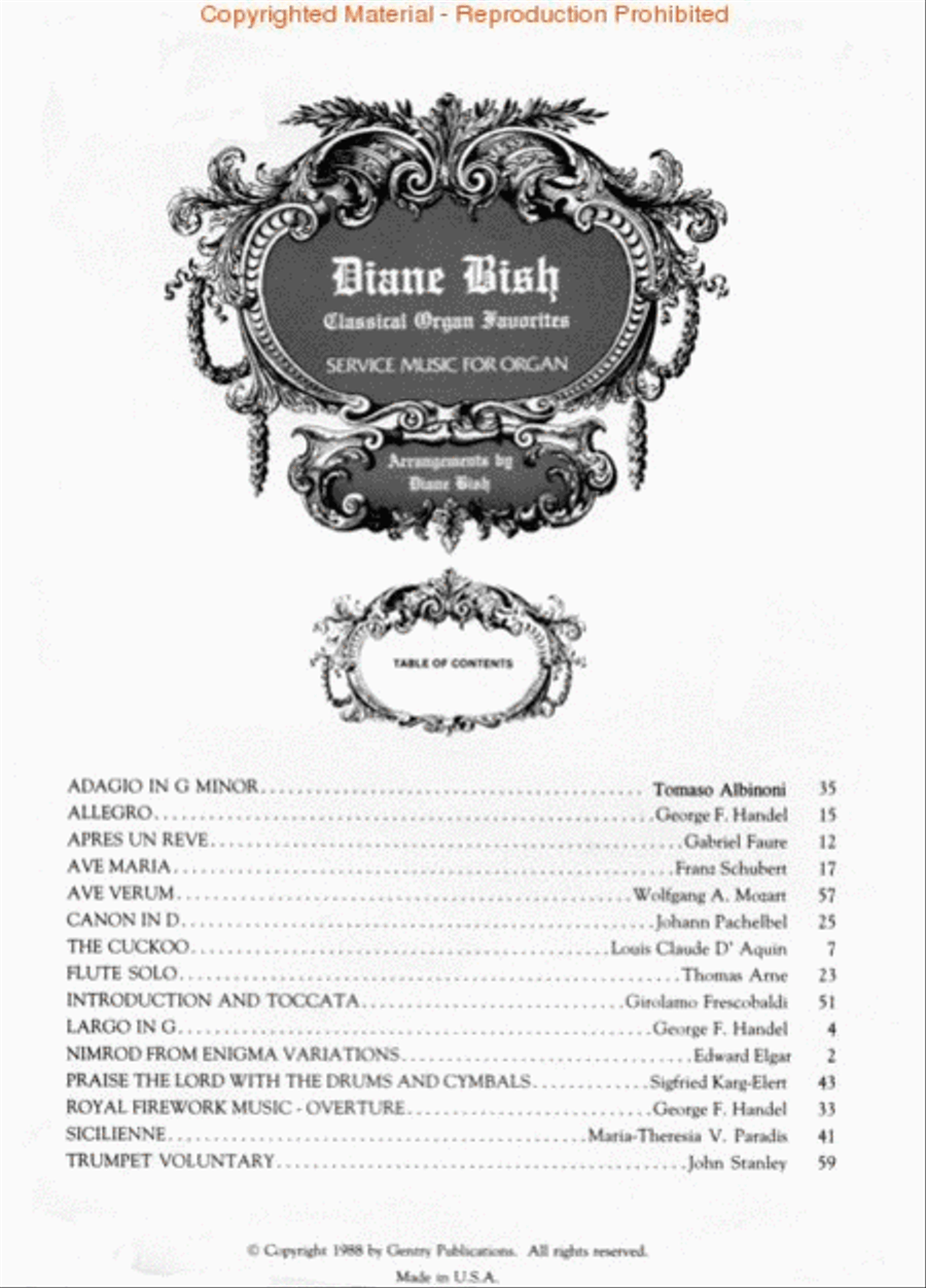 Diane Bish Classical Organ Favorites Organ scores gallery preview page 2