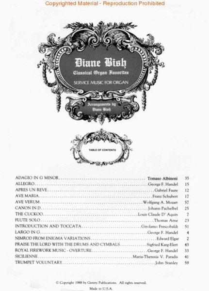 Diane Bish Classical Organ Favorites