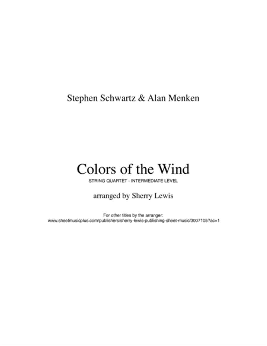 Colors Of The Wind String Quartet scores gallery preview page 2