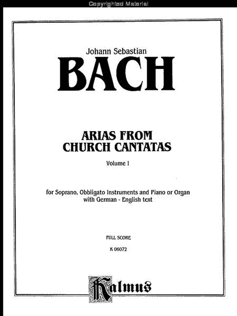 Soprano Arias from Church Cantatas (Sacred), Volume 1