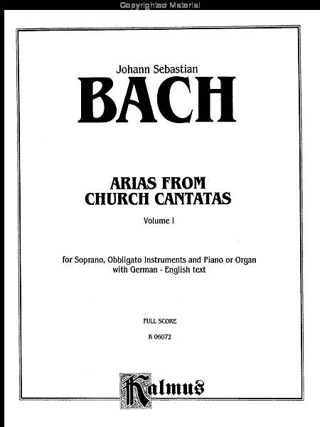Soprano Arias from Church Cantatas (Sacred), Volume 1