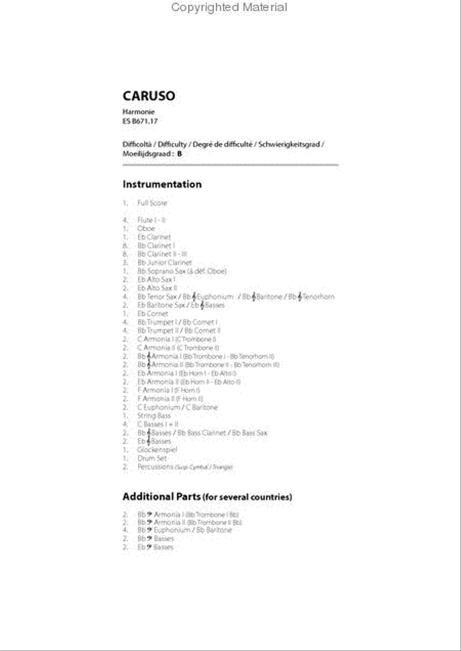 Caruso Caruso Concert Band scores gallery preview page 2