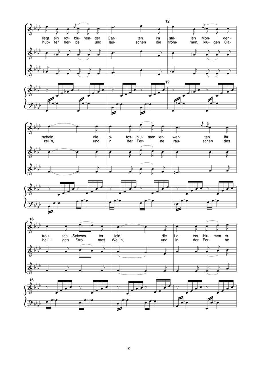 Auf Flügeln des Gesanges SSA scores gallery preview page 2