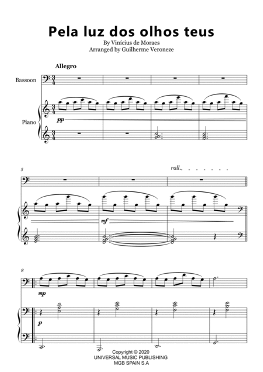 Pela Luz Dos Olhos Teus Pela Luz Dos Olhos Teus Bassoon scores gallery preview page 2