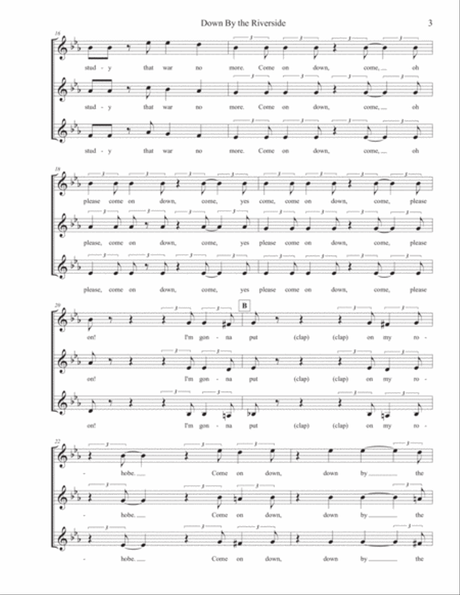 Down By the Riverside 3-Part scores gallery preview page 4
