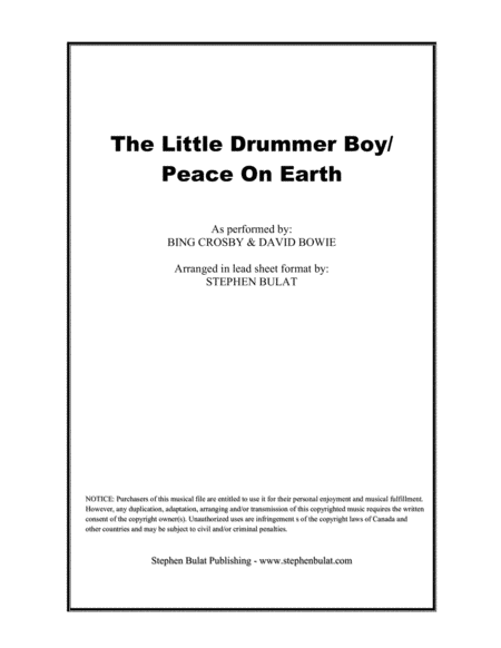 Little Drummer Boy/peace On Earth
