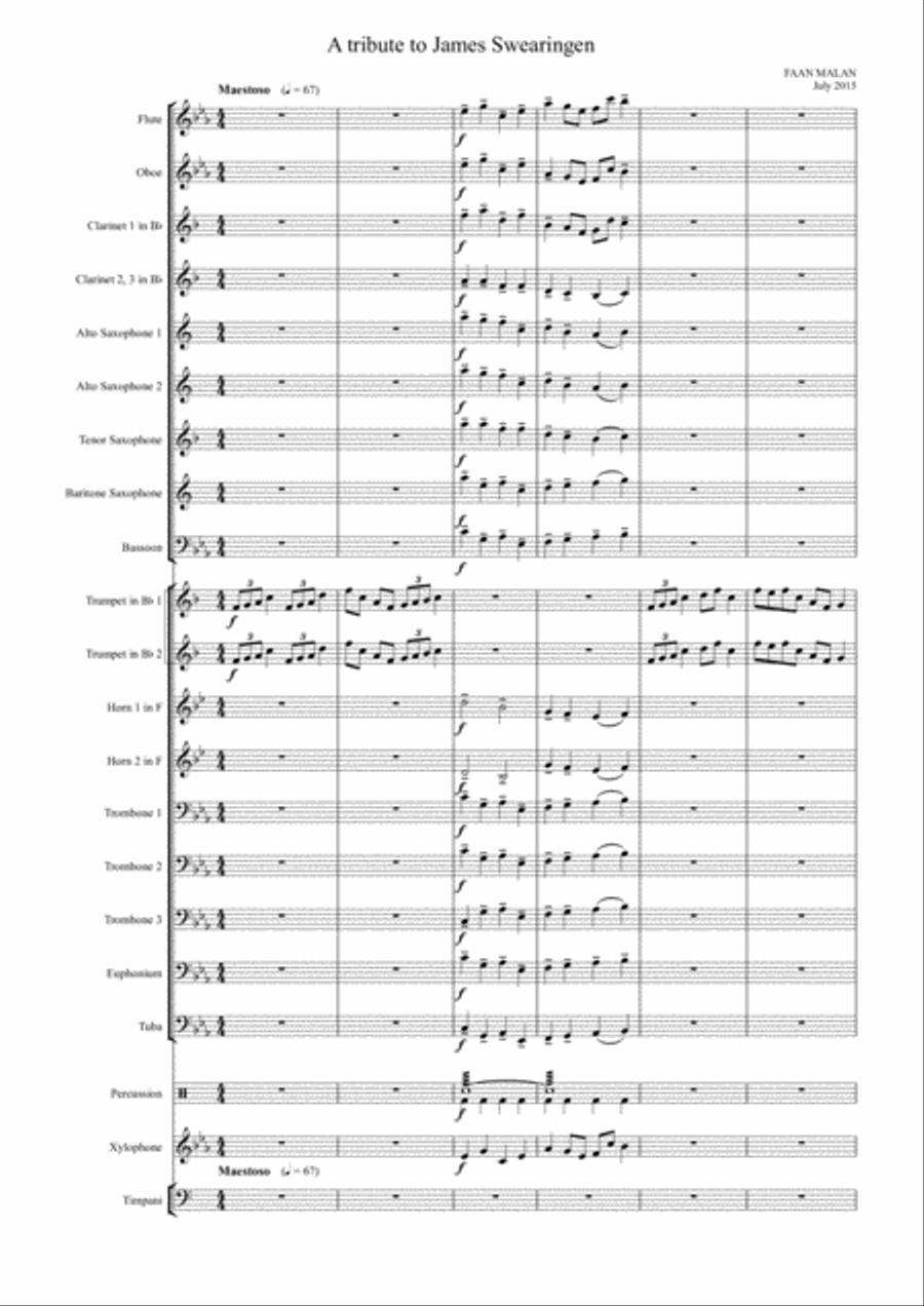 A Tribute to James Swearingen Concert Band scores gallery preview page 1