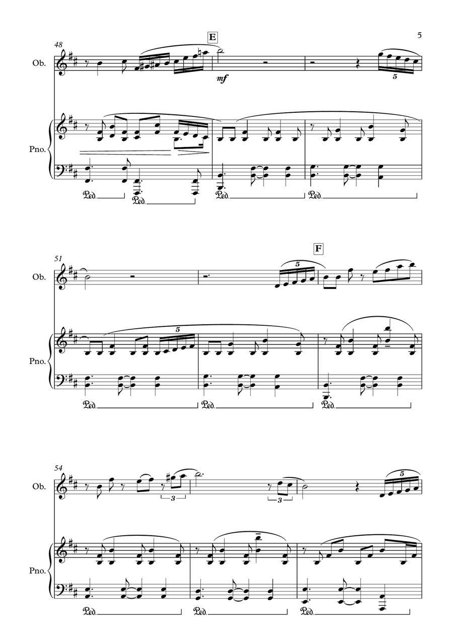 Parallel Lines (Oboe & Piano) Chamber Music scores gallery preview page 6