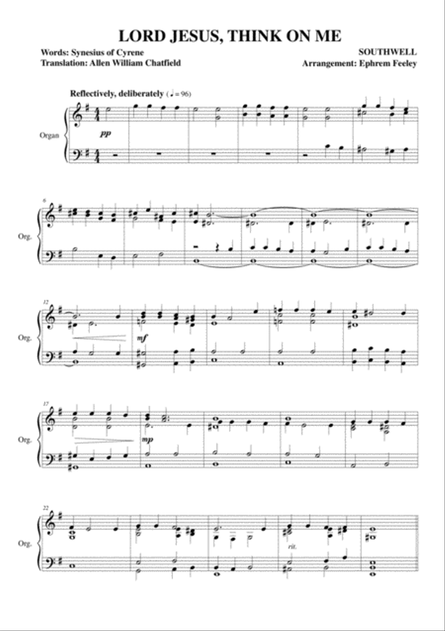 Lord Jesus, Think on Me 4-Part scores gallery preview page 2