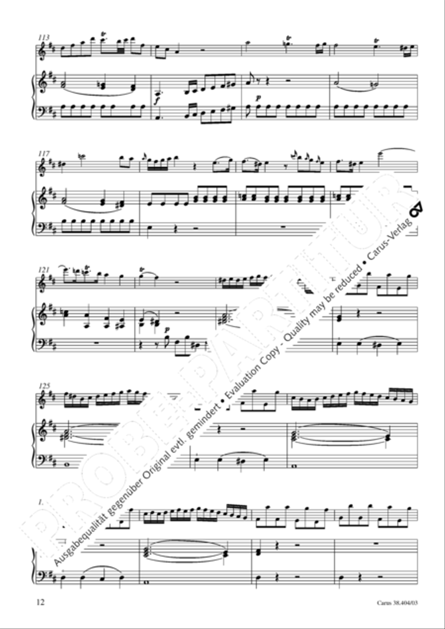 Concerto for Flute in D major (Concerto per il Flauto traverso in D / Flotenkonzert in D) Flute Solo scores gallery preview page 13