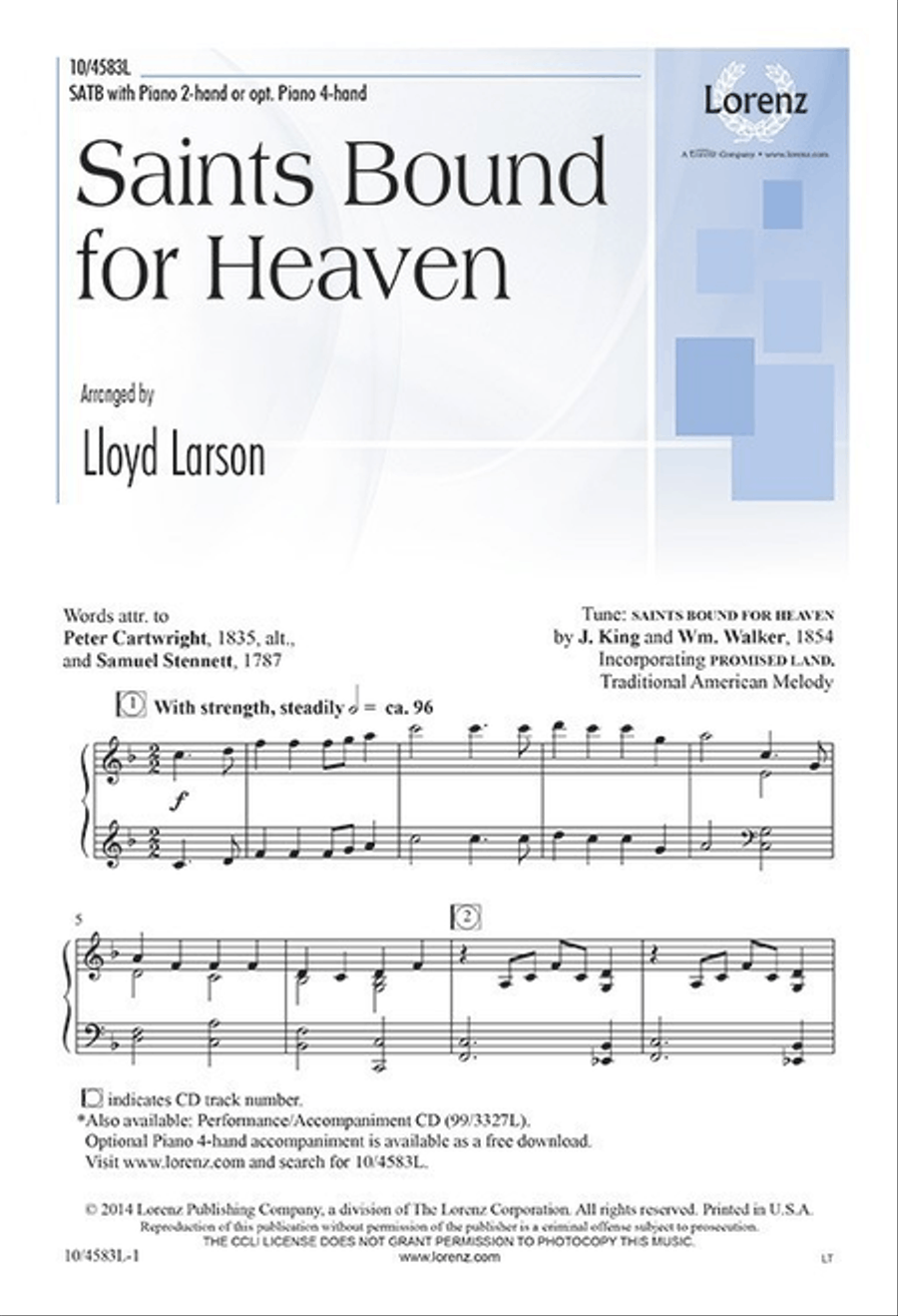 Saints Bound for Heaven 4-Part scores gallery preview page 1